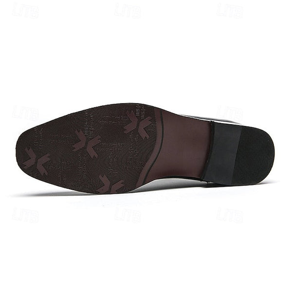 Classic Oxford – Leather Brown Shoes Men's Faux Brogue FashionChic