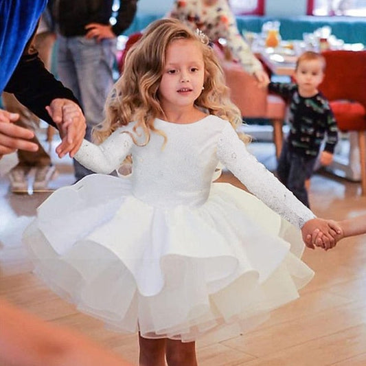 Sleeve Sequin Fall Summer Girls' Spring 3D Dress Long FashionChic
