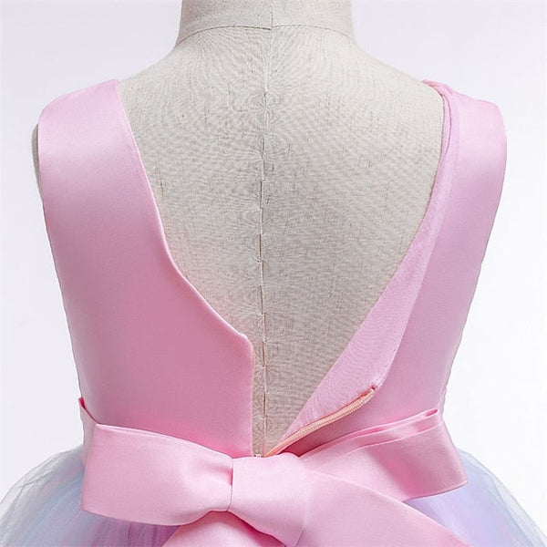 Party Girls' Purple Blue Kids Blushing Lace Dress Floral FashionChic