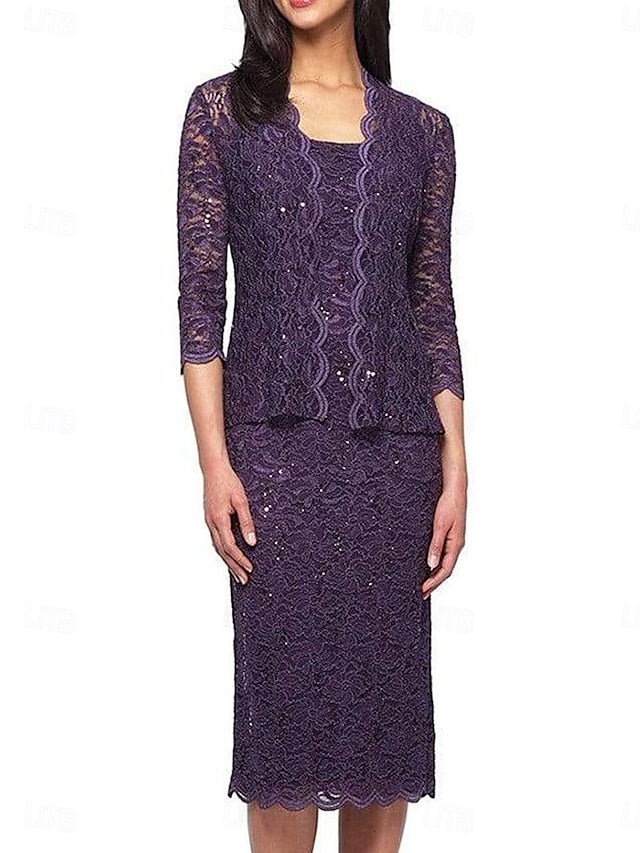 the Square Dress Bride Mother Piece Sets Elegant Two of FashionChic
