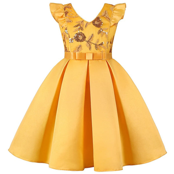 Dress Formal Sleeveless Solid Girls' Color Kids Party FashionChic