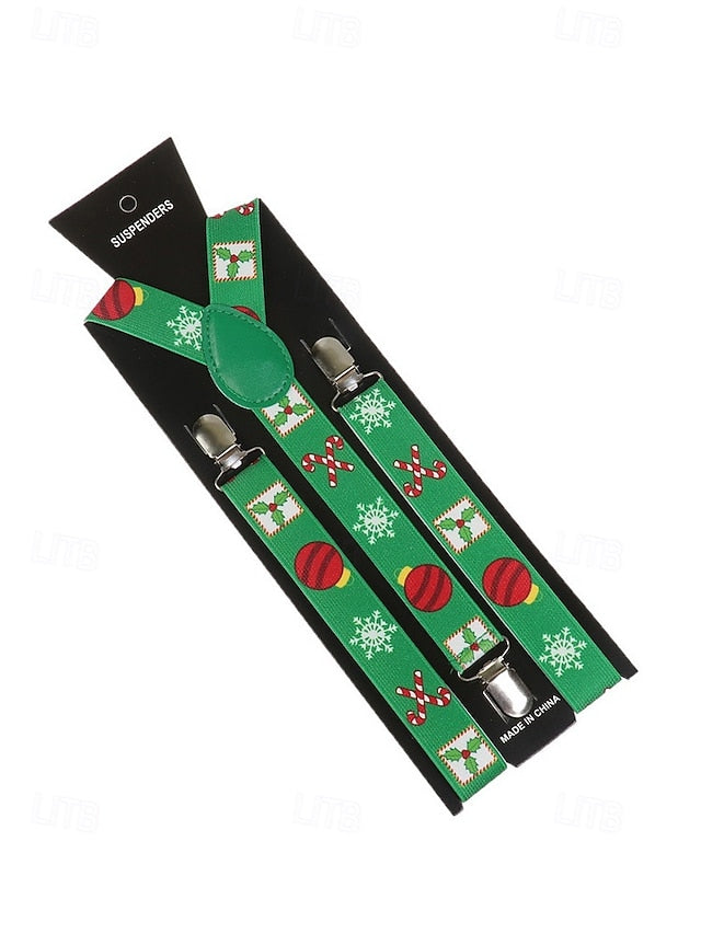 Snowman Christmas Suspenders with Men's FashionChic