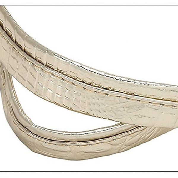 Bag Faux Large Tote Embossed Women's Croc Silver | Capacity FashionChic