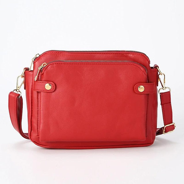 Shoulder Leather Women's Vintage Three-Layer Crossbody FashionChic