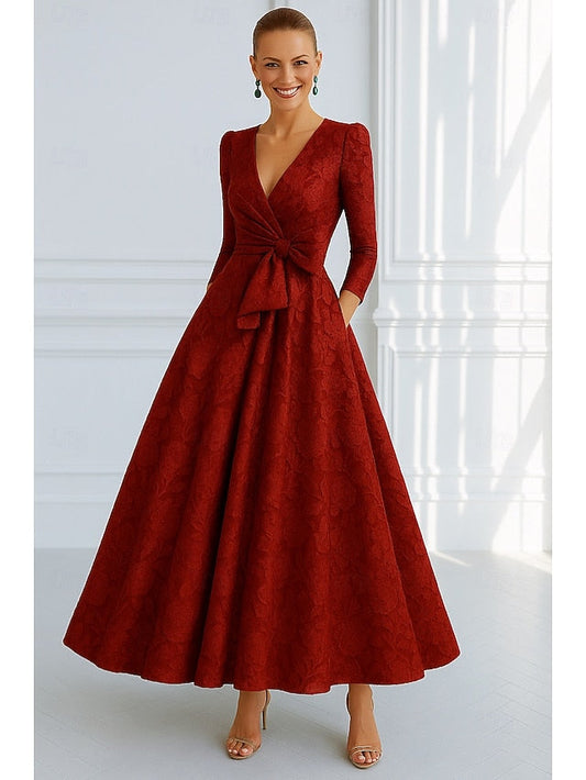 Dress Formal Gown A-Line Red Wedding Evening Elegant Blue FashionChic