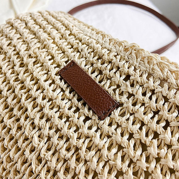 Summer Crossbody Woven Women's – Boho Natural Bag Straw FashionChic