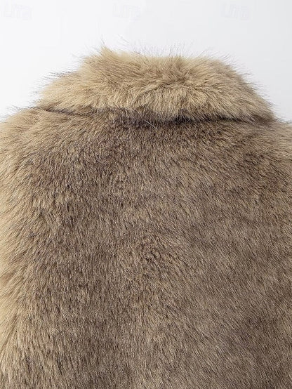 Comfortable Faux Women's Coat Fur Vest Furs Leathers FashionChic