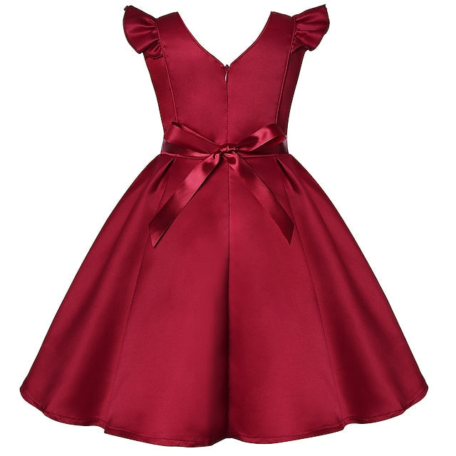 Dress Formal Sleeveless Solid Girls' Color Kids Party FashionChic