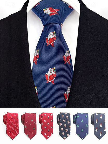 Santa Necktie with Christmas Men's FashionChic
