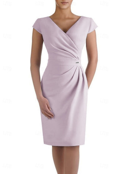 of the Guest Bride Mother Neck Elegant Dress Sheath V Wedding FashionChic