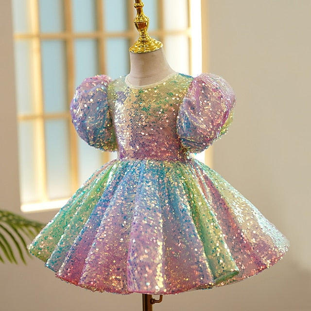 Sleeve Girls' Short Spring colour Dress 3D Wedding Summer FashionChic