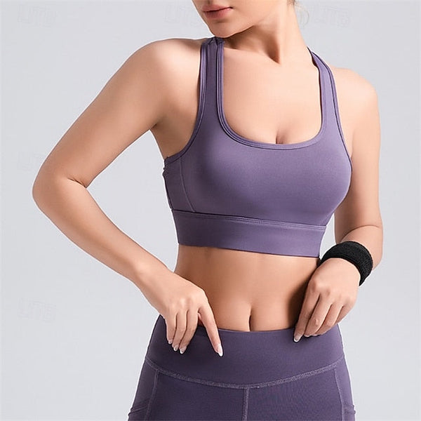 Sports Bra Hollow Mesh Back Sports Bra Fitness Yoga Vest FashionChic