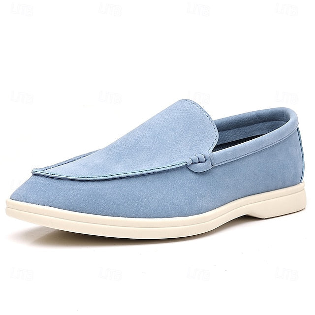 Loafers Men's Slip-On Blue Faux Light – Breathable Casual FashionChic