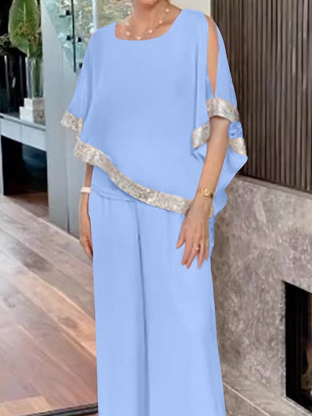 the Dress Jumpsuit / Bride Piece Pantsuit Two Mother Elegant of FashionChic
