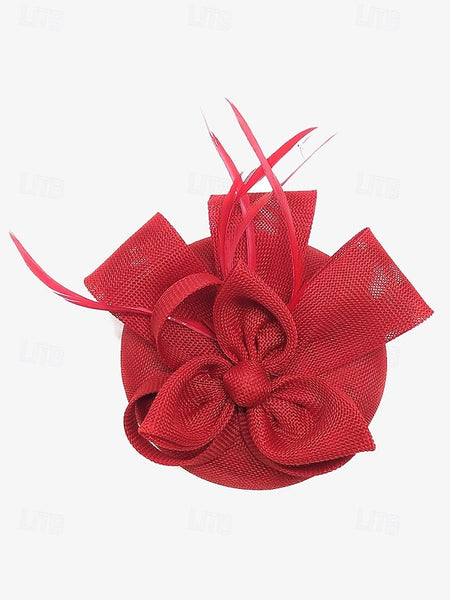 Women's Bow with Feather and Hat Accents Green Fascinator FashionChic