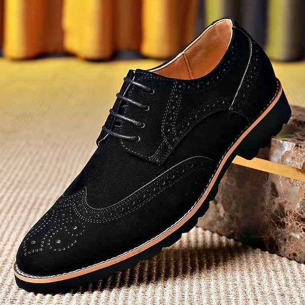 Brogue Brown Vintage Lace-Up Derby Men's Dress – Shoes FashionChic