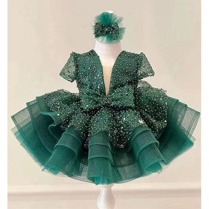 Sequin Kids Long Party Flower Girls' Girl Dress FashionChic