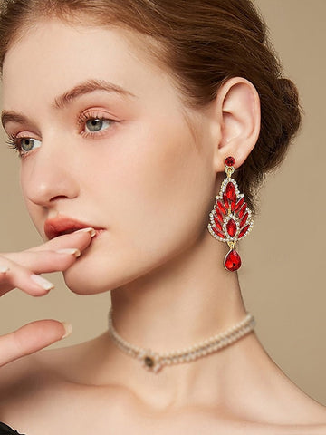 Crystal – Women's Earrings Drop Green Emerald FashionChic