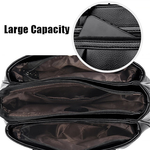 PU Women's Leather Daily Handbag Holiday Boston Bag Zipper FashionChic