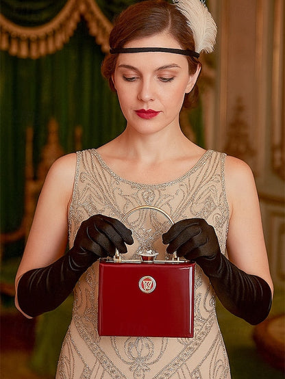 Evening Patent Burgundy Handbag with Gold Women's Leather FashionChic