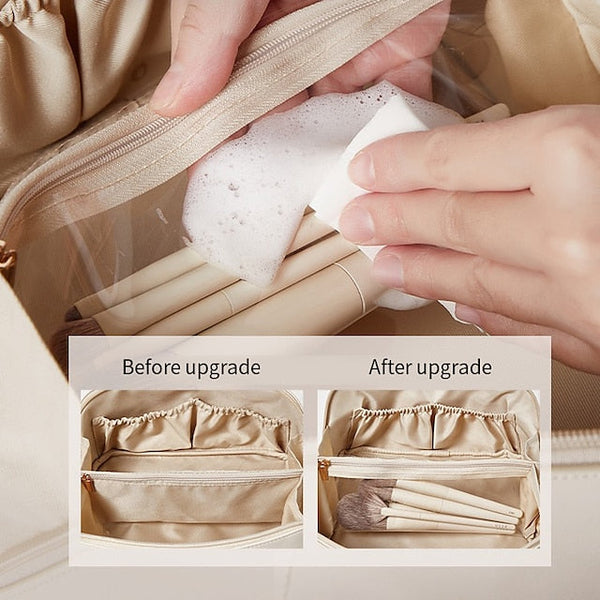 Women's Cosmetic Makeup Handbag Leather PU Bag Travel FashionChic