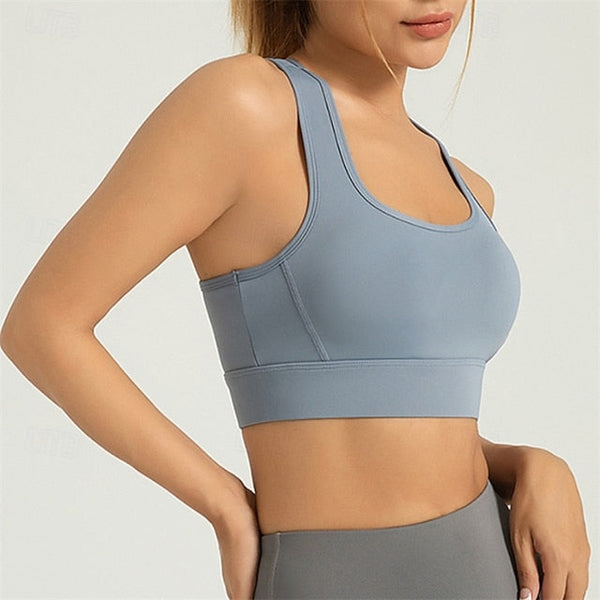 Sports Bra Hollow Mesh Back Sports Bra Fitness Yoga Vest FashionChic