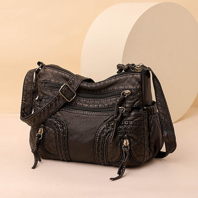 Leather Women's Faux Shoulder Brown Vintage Bag – Boho FashionChic