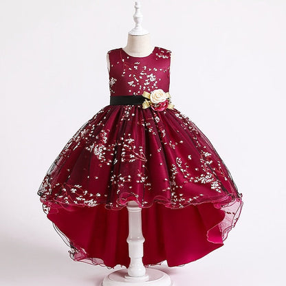Sleeveless Floral Girls' Kids Solid Dress Wedding Colored FashionChic