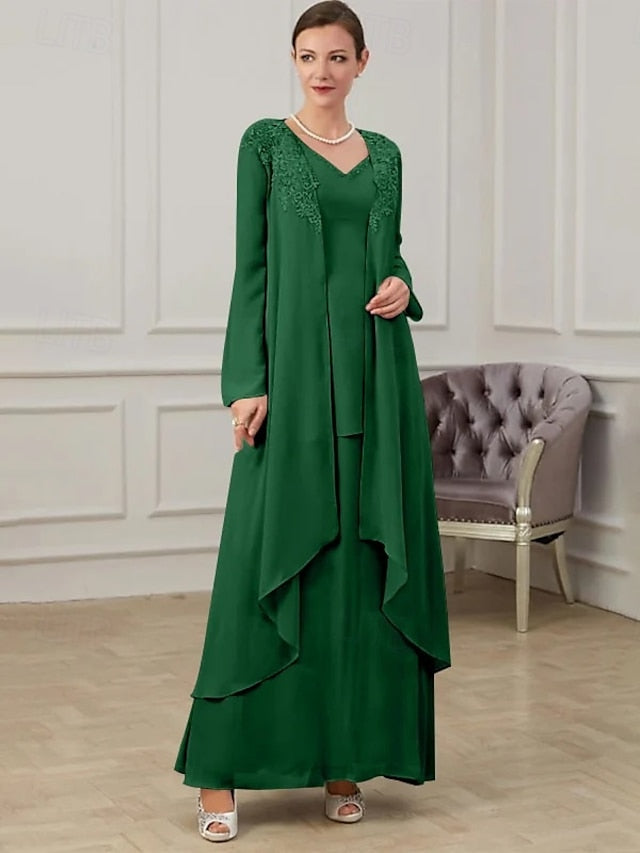 Wedding Mother Piece Bride Formal Dress Two Guest of Floor the FashionChic