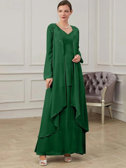 Wedding Mother Piece Bride Formal Dress Two Guest of Floor the FashionChic