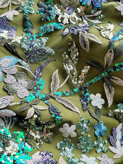 the of Mother A-Line Floral Embroidered Gown Evening Bride Satin FashionChic