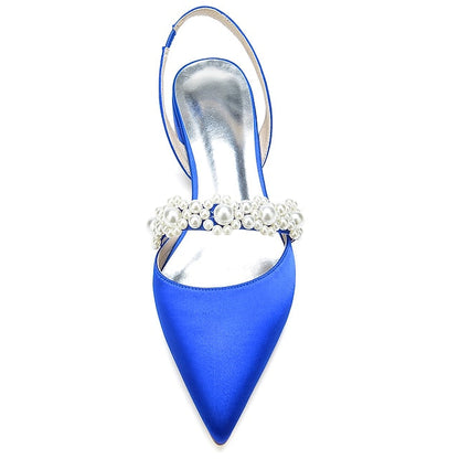 Dress Pearl White Elegant Satin with Women's Shoes FashionChic