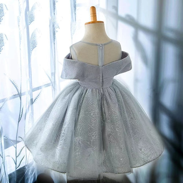 Color Kids Dress Solid Girls' Party Short Sleeve FashionChic