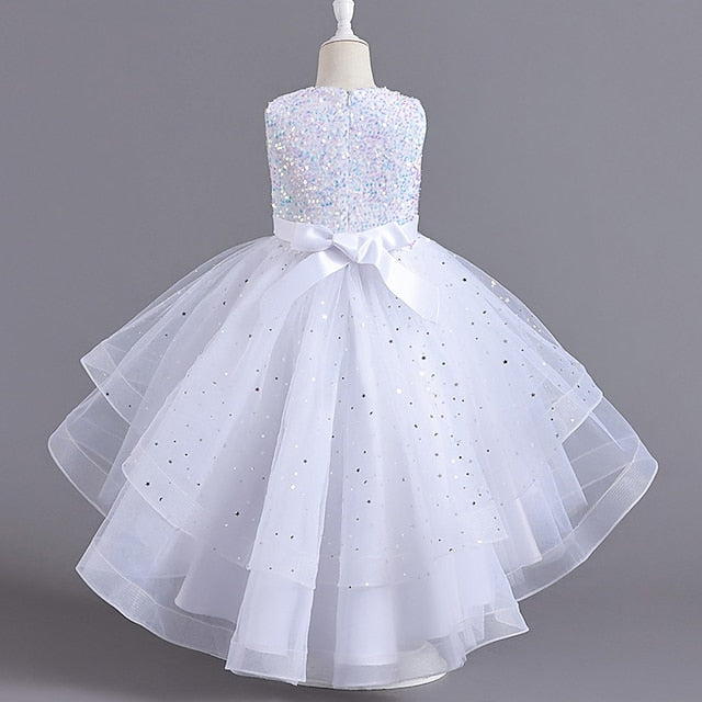 Solid Girls' Color Party Kids Sleeveless Dress FashionChic