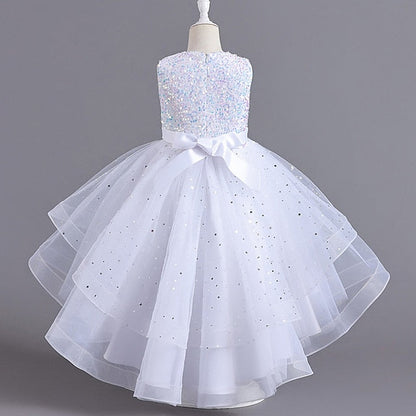 Solid Girls' Color Party Kids Sleeveless Dress FashionChic