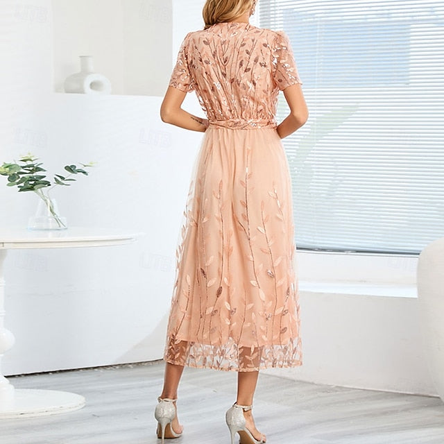 Mother Elegant V the Neck Bride A-Line Sequin of Dress FashionChic