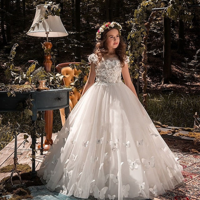 Solid Communion Kids First Girls' Flower Girl Dress FashionChic