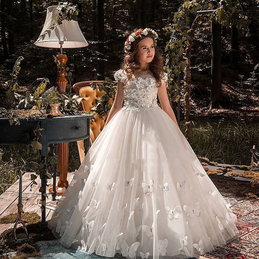 Solid Communion Kids First Girls' Flower Girl Dress FashionChic
