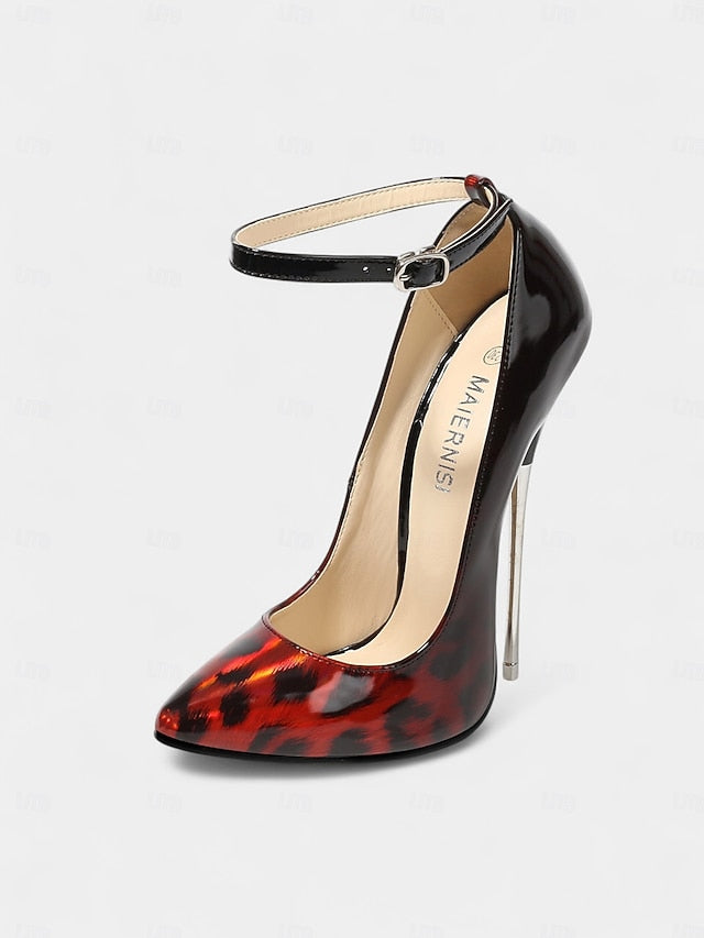 Patent Sexy Red Leopard Print Pumps – Women's Stiletto FashionChic