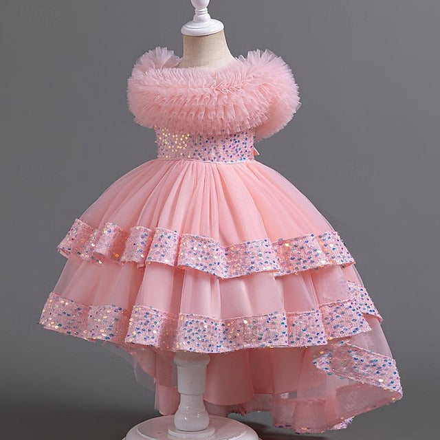 Kids Sleeveless Dress Flower Party Girl Girls' Sequin FashionChic