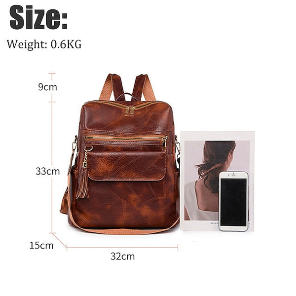 and Vintage Backpack Leather Tassel Purse with Women's Faux FashionChic