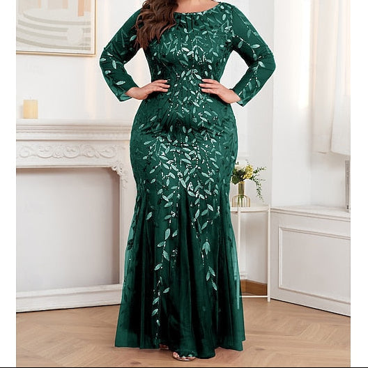 Gown Trumpet Evening Sparkle Floor Formal / Dress Mermaid FashionChic