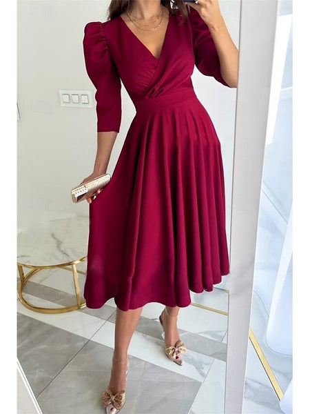 Women's Midi Dress Wrap Dress A Line Dress Casual Daily