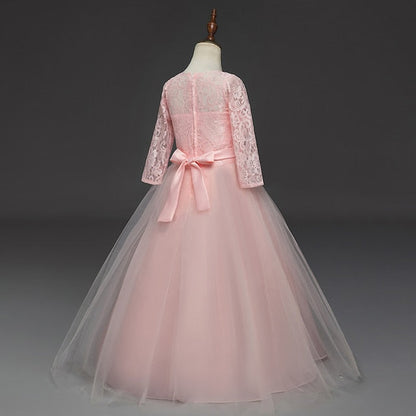Princess Flower Kids Years Dress Prom 3-13 Lace Girl FashionChic
