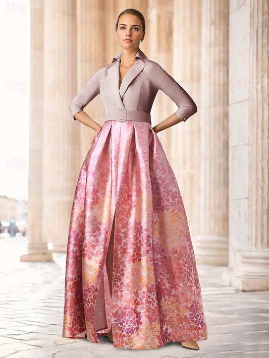 Length A-Line Evening Gown Formal Elegant Dress Floor Wedding FashionChic