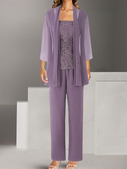 the Wedding of Elegant Simple Pantsuit Mother Bride Dress Guest FashionChic