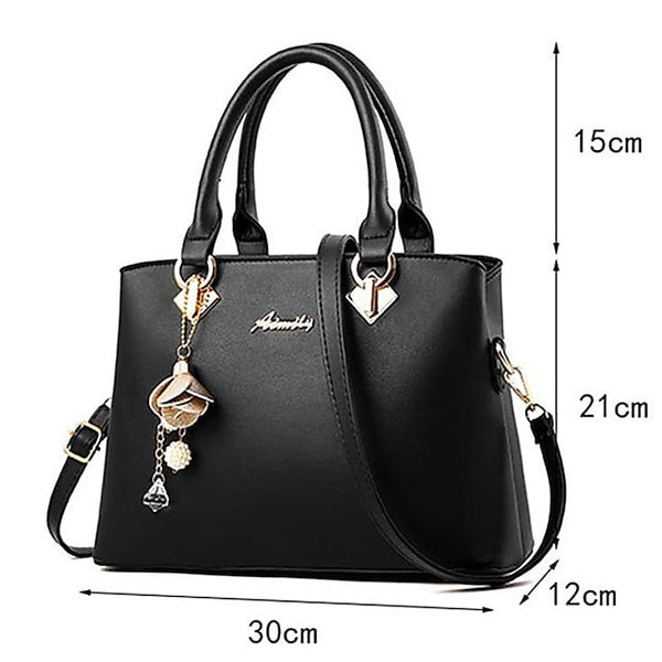 White Faux Handbag Gold Women's with Elegant Leather FashionChic