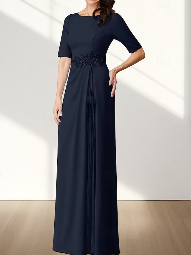 Wedding Crew Guest A-Line Dress Bride Neck Elegant the Mother of FashionChic
