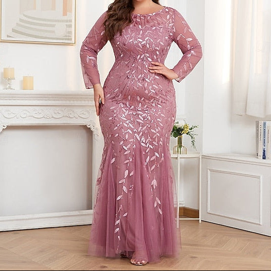 Gown Trumpet Evening Sparkle Floor Formal / Dress Mermaid FashionChic