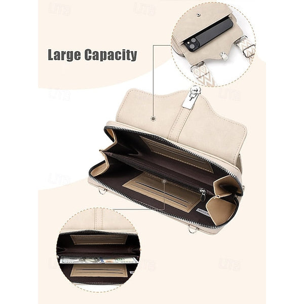 Crossbody Faux Women's Geometric Bag Pattern with Leather FashionChic